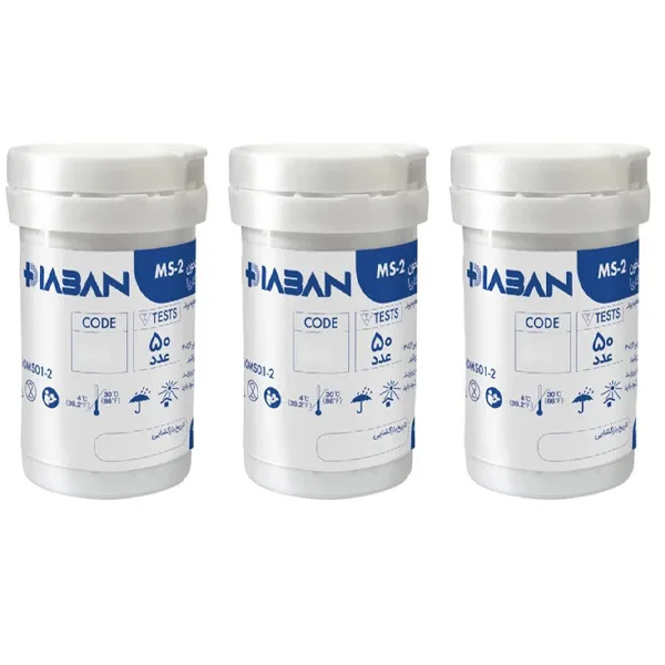 نوار دستگاه تست قند خون دیابان مدل MS-2 سازگار با دستگاه دیابان سه بسته 50 عددی