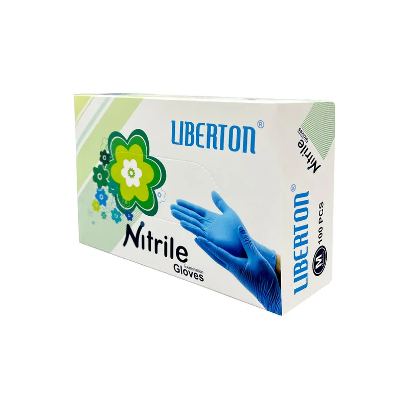 دستکش نیتریل لیبرتون مدل Latex Free سایز M بسته 100 عددی