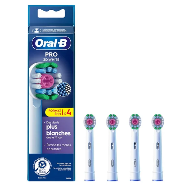 سری یدک مسواک برقی اورال-بی مدل PRO 3D White بسته 4 عددی